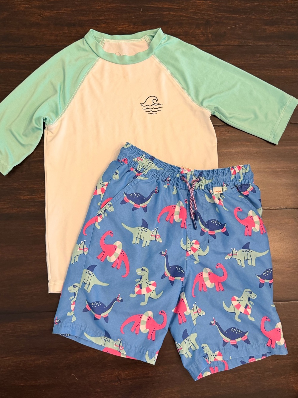 Cat & Jack Lined Swim Trunks with Art Class Swim Shirt
